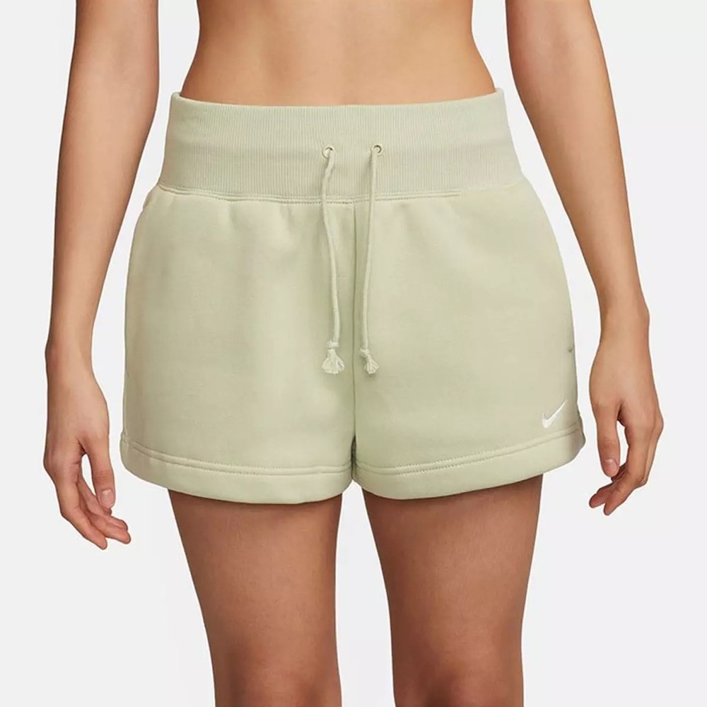 Nike Women's Sportswear Phoenix Fleece High Waisted Green Shorts Size Medium - Picture 1 of 7